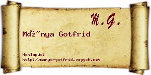 Mánya Gotfrid névjegykártya